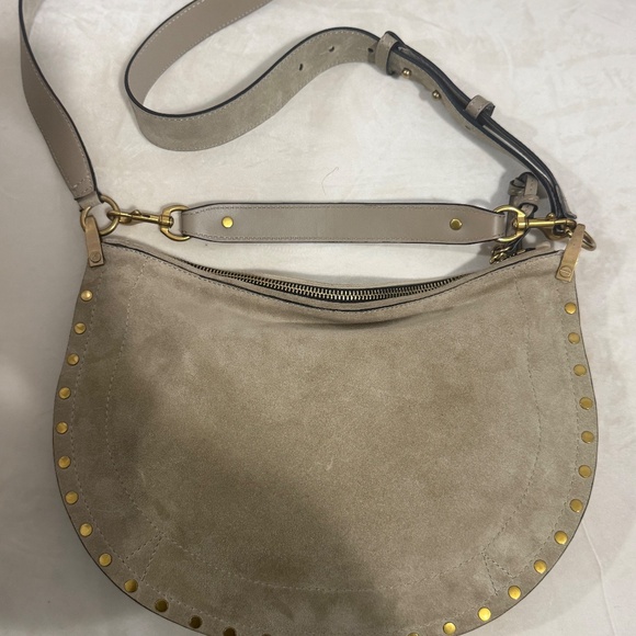 Isabel Marant Oskan Moon Sand Suede Soft Zip bag - Picture 8 of 10